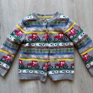 Baby Boden Multicolor Tractor Sweater